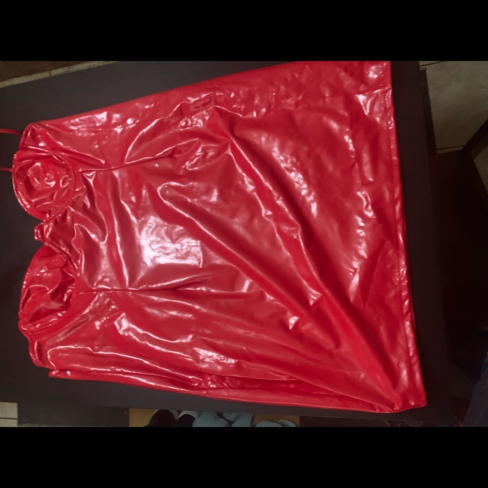 Leather Red dress